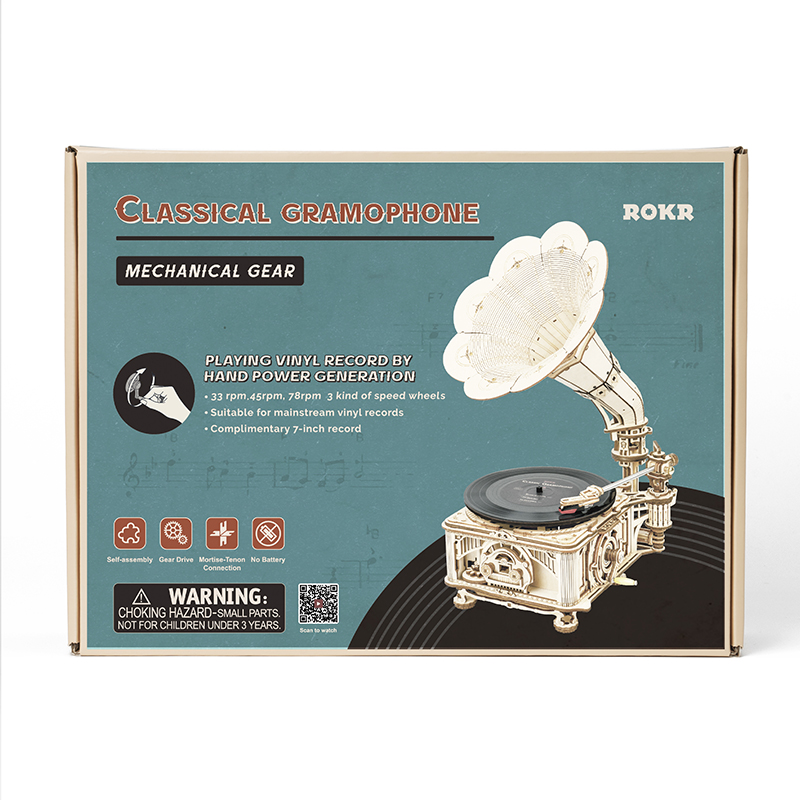 ROKR Classic Gramophone (Hand-rotating) LKB01 - Rokr