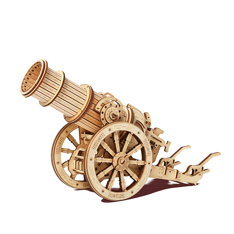 ROKR 3D Wooden Puzzle Medieval Wheeled Cannon KW801