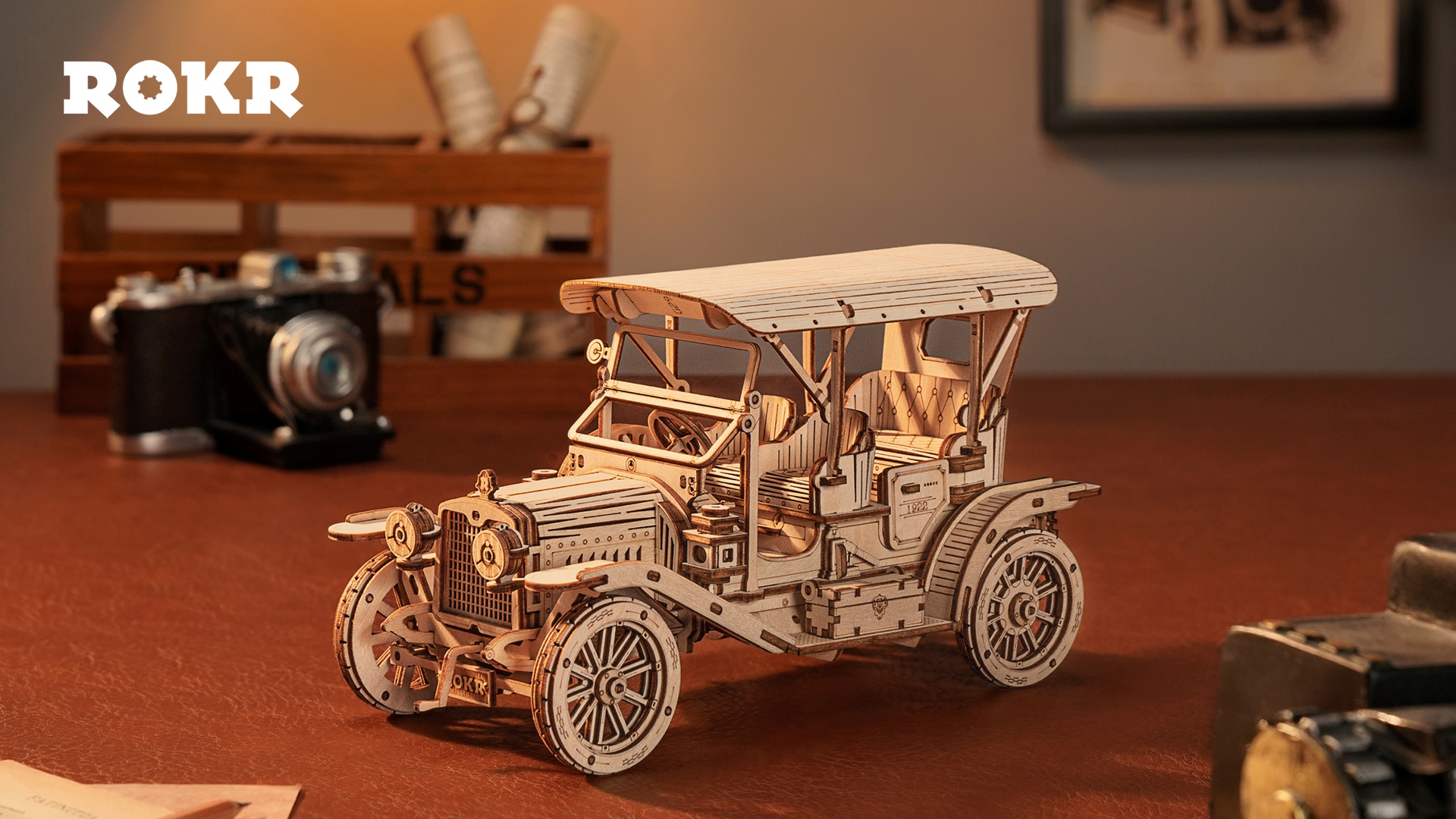 ROKR 3D Wooden Puzzles for Adults Mechanical Models Kits to Build (Heavy Truck)