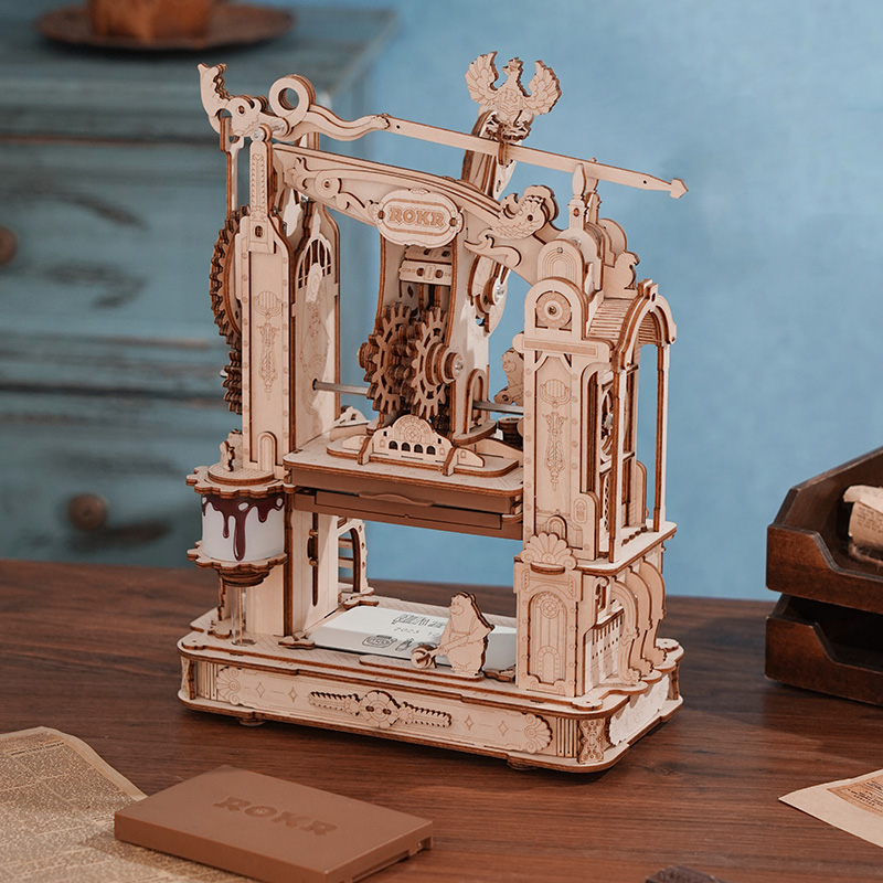 ROKR Classic Printing Press Puzzle 3D en bois